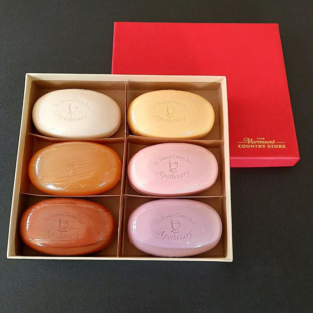 Vermont Country Store Set 6 Box Apothecary Soap Bar Moisturizing Triple Milled